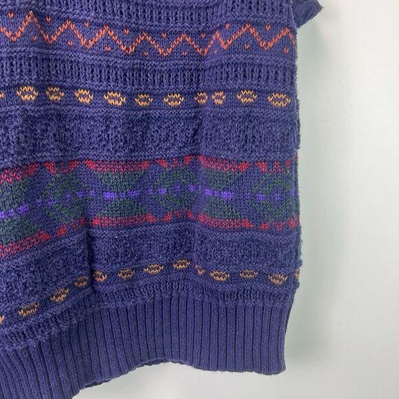 Vintage Lobo By Pendleton Sweater Vest Size XL USA Made Cotton Knit Geometric - Picture 4 of 8